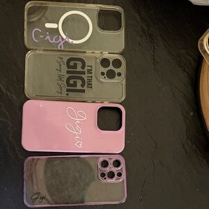 Purple Clear & Pink iPhone Case Bundle Gigi iPhone 14 Pro Max
